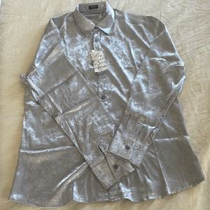 NWT Men’s COOFANDY silk button down